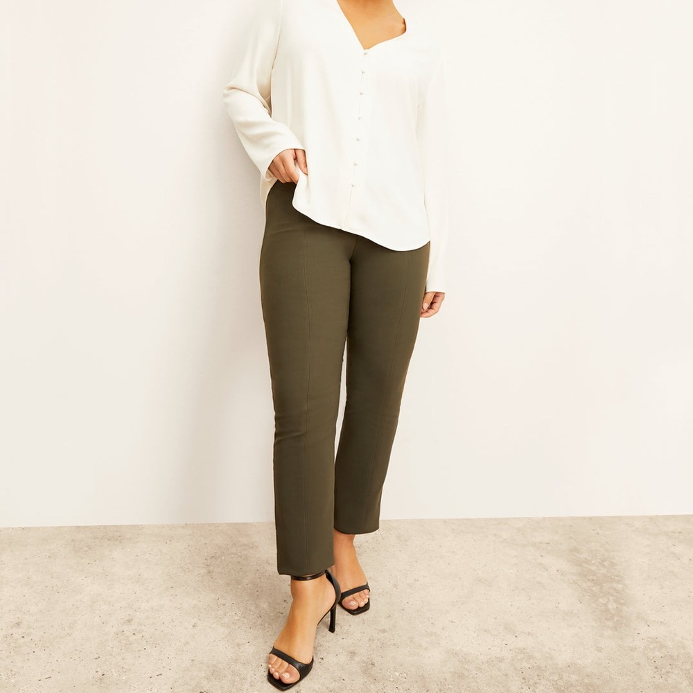 MM Lafleur Dark Olive Green The Foster Pants PowerStretch Size 16